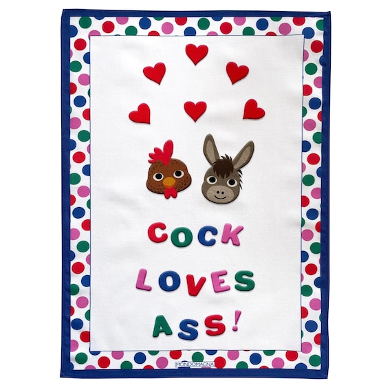 Cotton Tea Towel - Cock Loves Ass