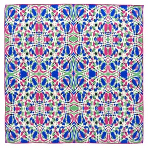 Quadrato tascabile in seta - Blu Russell Magenta