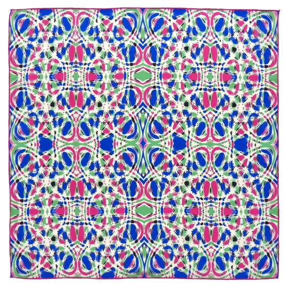 Silk Pocket Square - Russell Blue Magenta