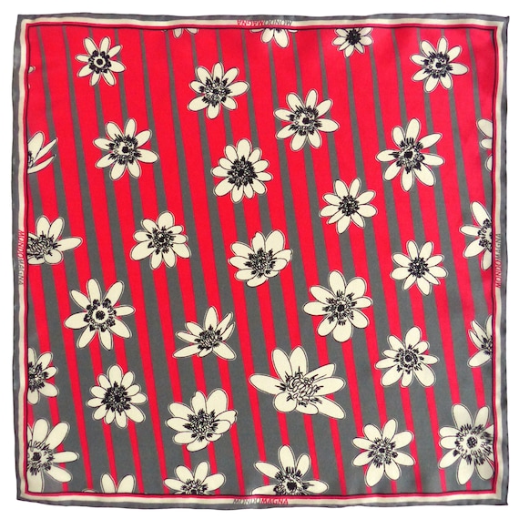 Silk Pocket Square - Steven Red Grey