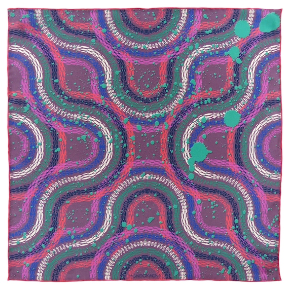 Silk Pocket Square - Massimo Splash Purple/Red/Green
