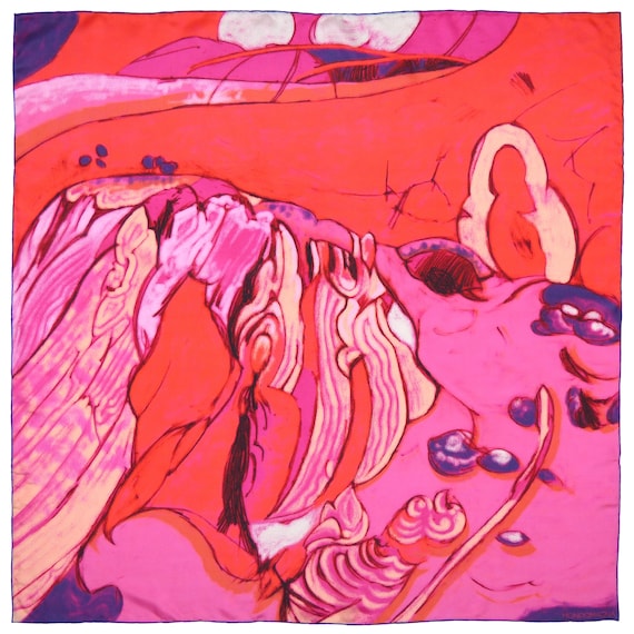 Square Silk Scarf (90cm) - Kingsbury Pink/Red/Navy