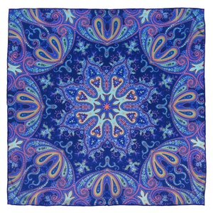 Silk Pocket Square - Parsley Blue