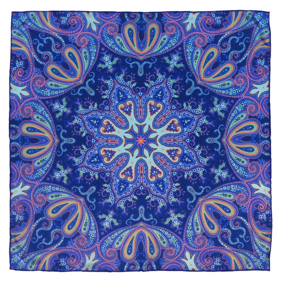 Silk Pocket Square - Parsley Blue