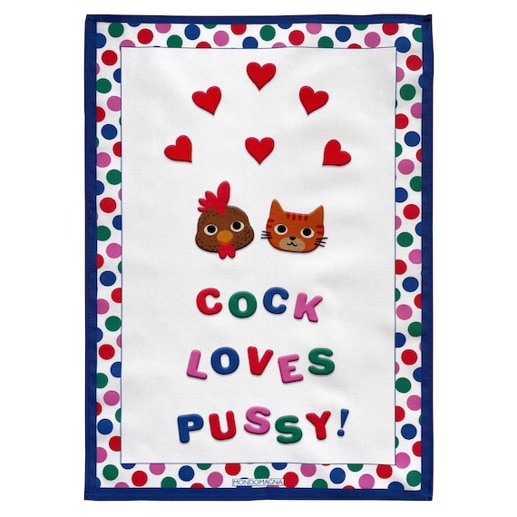 Cotton Tea Towel - Cock Loves Pussy