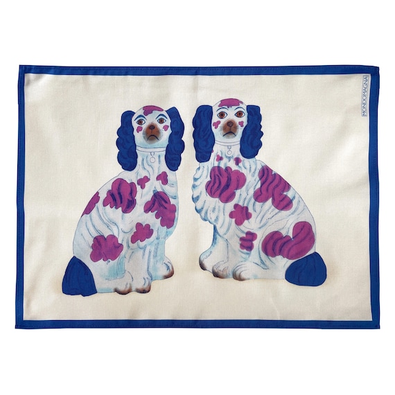 Cotton Tea Towel - Pottery Dogs no.36