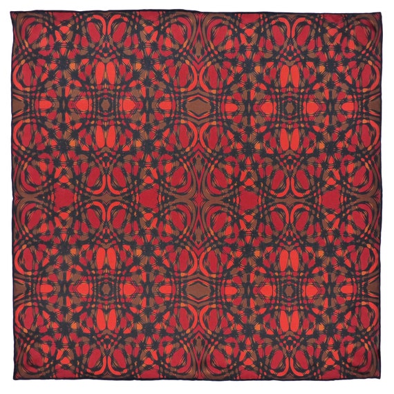 Silk Pocket Square - Russell Orange Black