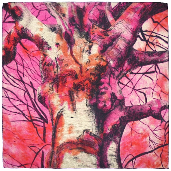 Square Silk Scarf (90cm) - Beech Pink/Black/White