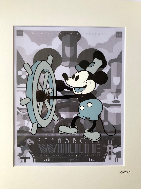 Disney Mickey Mouse Steamboat Willie Vintage Version Etsy