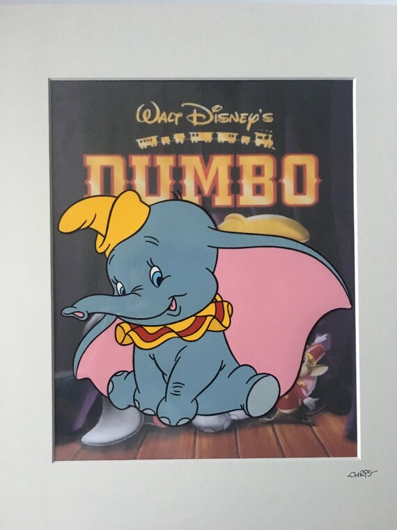 Disney Dumbo Dibujados A Mano Y Mano Pintada Cel Etsy