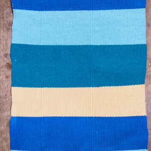 Striped designed hallway runner handwoven rug 100% wool.