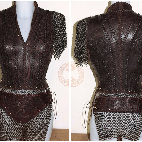 Lagertha Vikings inspired Armor+bracers+boot covers - custom listing for TRAUMAQUEEN