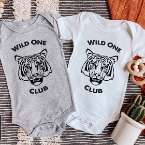Wild One Tiger Club Baby Onesie, Animal Lover Bodysuit
