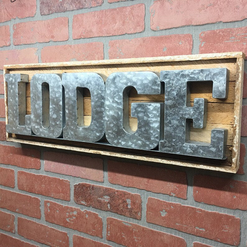Rustic Metal Lodge Wall Decor Sign Cabin Art Home Lake House