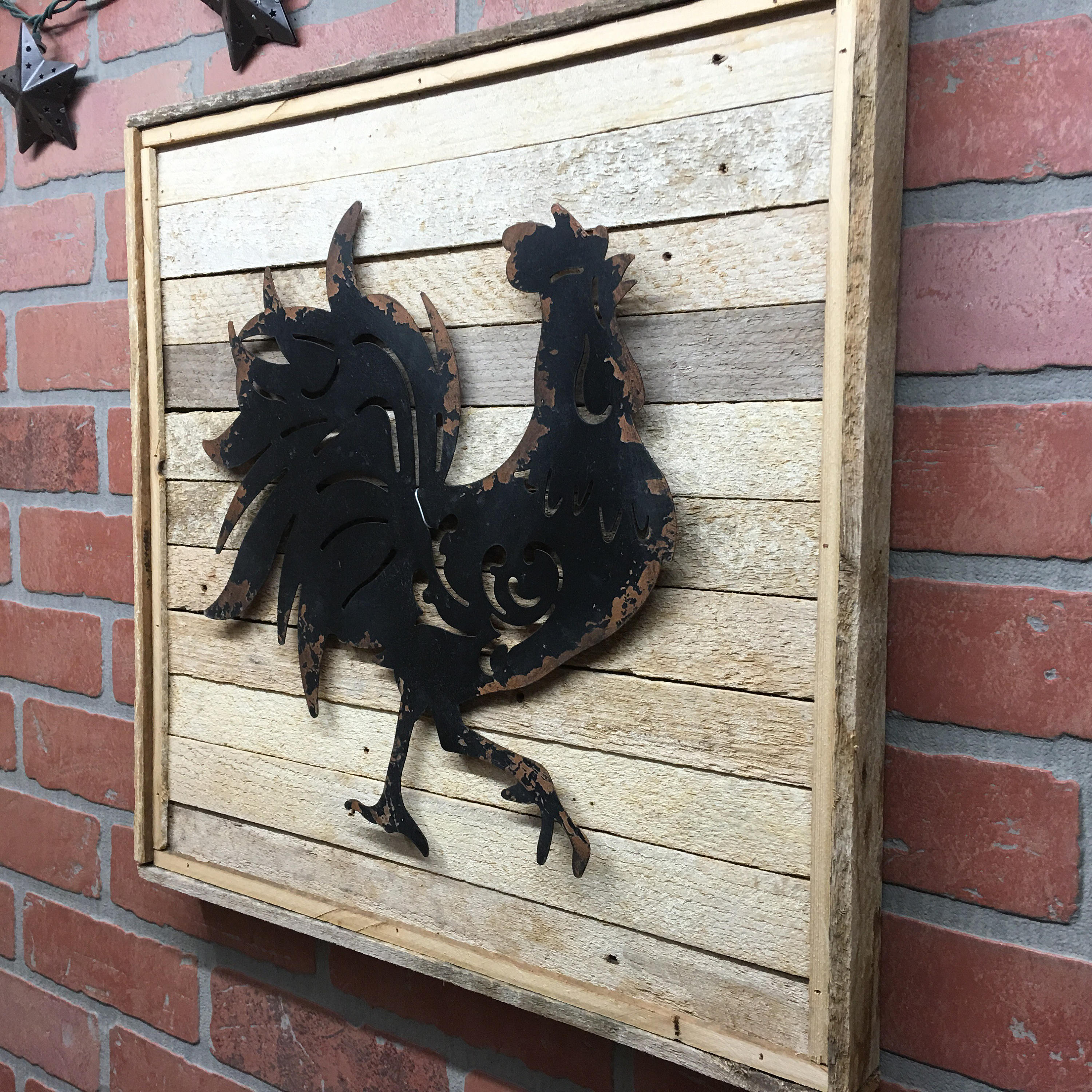 Rustic Black Rooster Wall Decor Rooster Rooster Decor Etsy