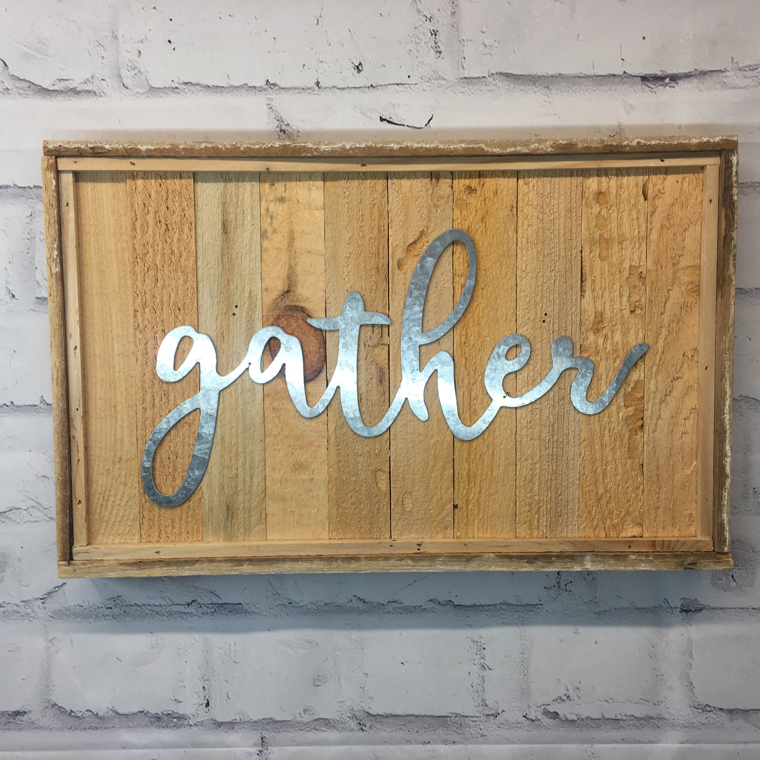 Decoración de pared de madera de metal rústico reunir | Etsy