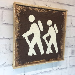 Rustic Hiking Wood Trail Marker Sign