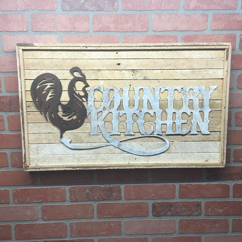 Rustic Rooster Wall Decor Country Kitchen Housewarming Gift Home