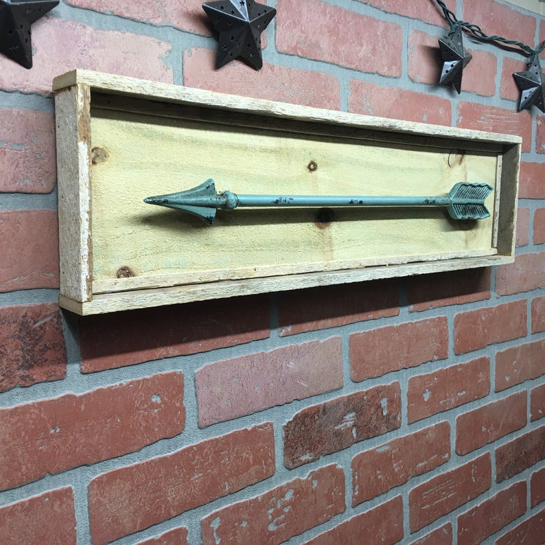Rustic Metal Turquoise Arrow Wall Decor Art Farmhouse Style Barn Gift For