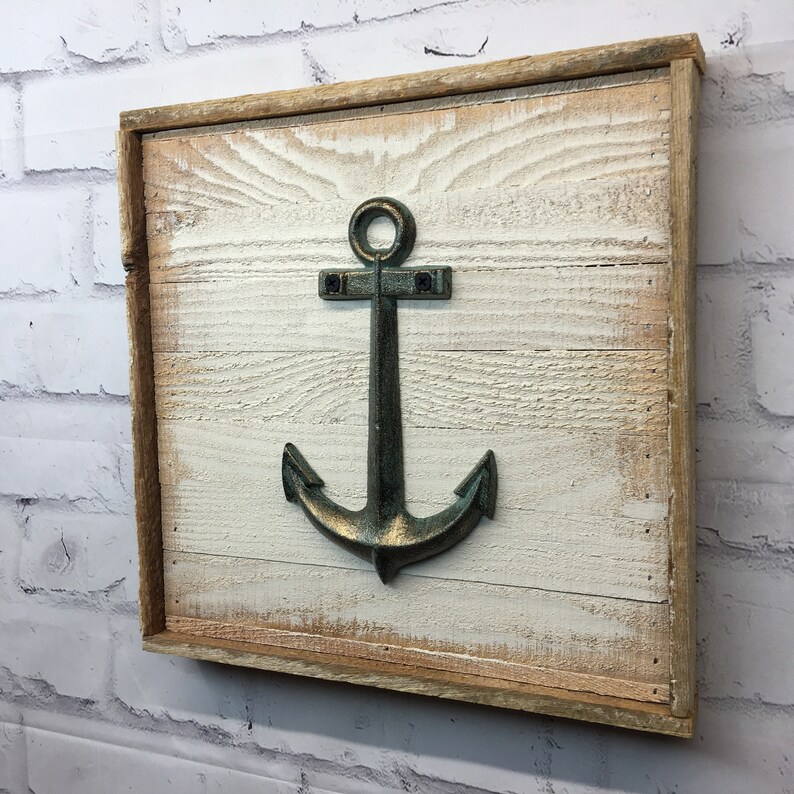 Rustic Metal Anchor Wood Wall Decor Etsy