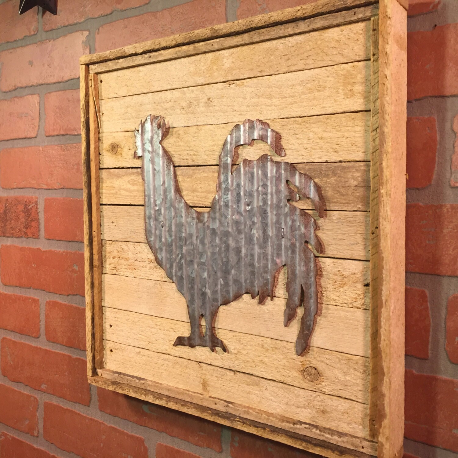 Rustic Rooster Wall Decor Metal Rooster Decor Galvanized ...