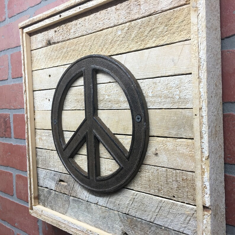 Rustic Metal Peace Wall Sign Peace Sign Wall Decor Peace Etsy