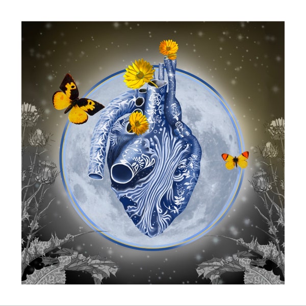 China Blue Partie 2 de 3 Heart Series Giclée Print