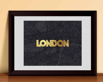 London poster, Map Art, Map poster, London Art, England art, London Map, Instant Download, London wall art, Map home decor