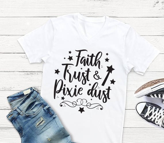 Princess svg Faith Trust and Pixie Dust Quote Pillow Faith Trust and Pixie | Etsy