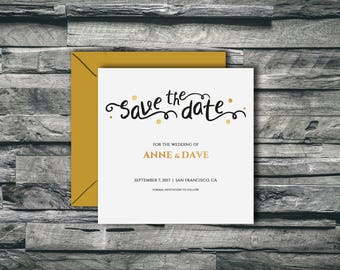 Custom Wedding Invitation Save The Date Downloadable Printable File