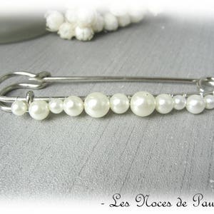 Broche Attache-Traine / Remonte-Traine Noire Avec Plumes Et Perles - Pour Robe De Mariée Ou Soirée