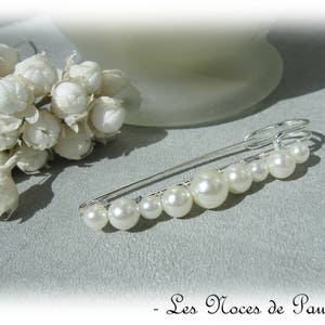 Ivory pearl train attachment, MM wedding, wedding brooch Wedding dress brooch, train lift, pearl brooch, fast shipping image 3