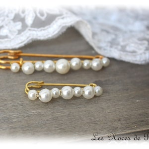 Ivory pearl train attachment, MM wedding, wedding brooch Wedding dress brooch, train lift, pearl brooch, fast shipping image 9