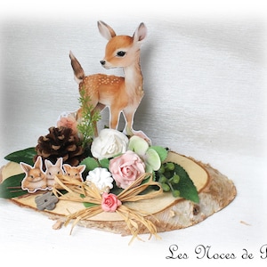 Biche centerpiece for Baptism, birthday, forest animal theme image 1