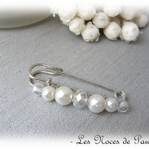 Ivory and crystal pearl wedding train attachment PM Wedding dress brooch, train lift, pearl brooch, fast shipping