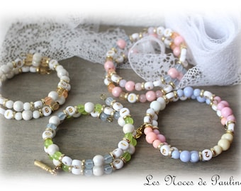 Bracelet d'allaitement pastel , cadeau de naissance, bijou maman