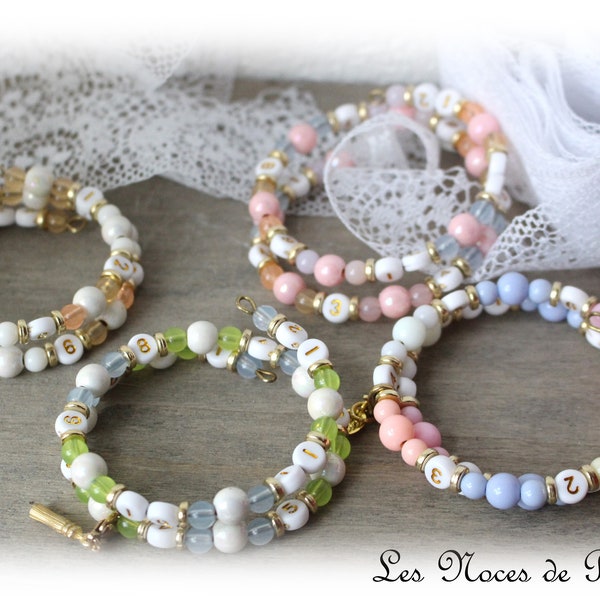 Bracelet d'allaitement pastel , cadeau de naissance, bijou maman