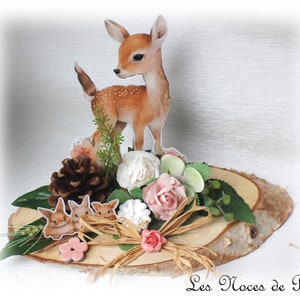 Biche centerpiece for Baptism, birthday, forest animal theme image 3