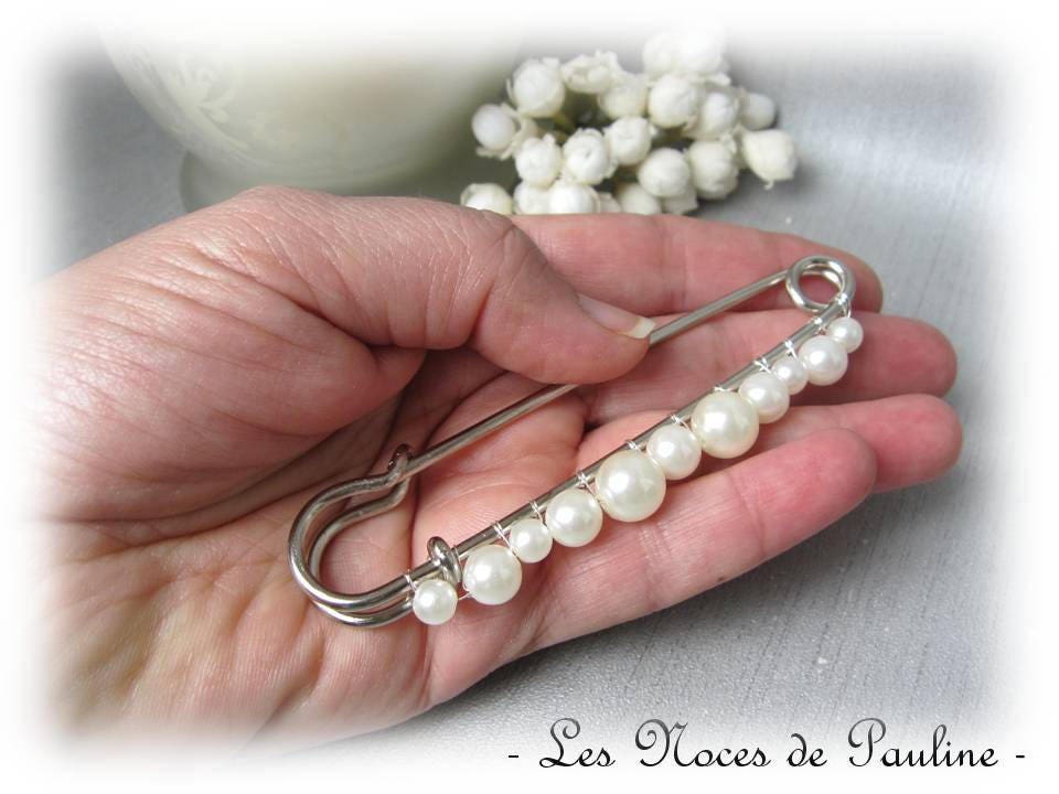 Set 9 Spille Con Perle Artificiali Per Donna - Doppia Testa Per Colletto, Cardigan E Abiti