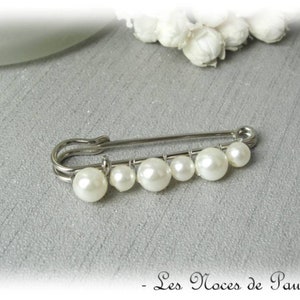 Ivory pearl train attachment, MM wedding, wedding brooch Wedding dress brooch, train lift, pearl brooch, fast shipping image 4