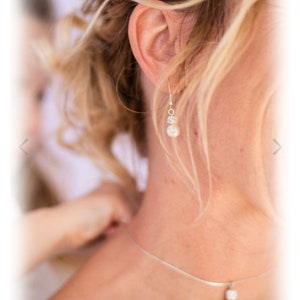 Parure de mariage ivoire Perles et strass Dolly collier Bijou de dos Bijoux, collier de dos image 2