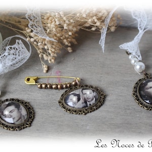 Bridal Bouquet Keepsake Locket, Personalized Photo Pendant, BRONZE Photo Locket