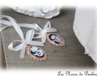 Keepsake locket for bridal bouquet, personalized photo pendant, ROSE GOLD photo locket