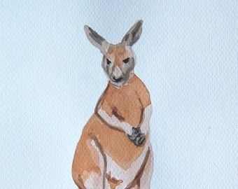 Watercolor Painting Original Not Print Kangaroo 26032020142sWTKGBR