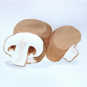 Watercolor Painting Original Not Print Mushroom Champignon 26032020232sSLCMBR