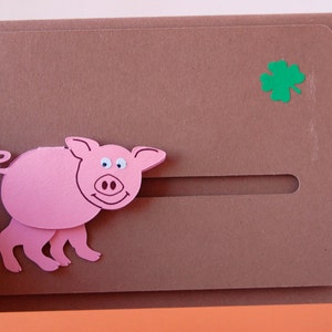 Interaktive Grußkarte mit Baby Schwein, kostenloser Versand