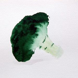 Watercolor Painting Original Not Print Brocolli 26032020161sSLBRGR