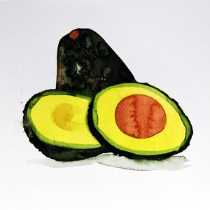 Watercolor Painting Original Not Print Avocado 19062018353sSLAVXX