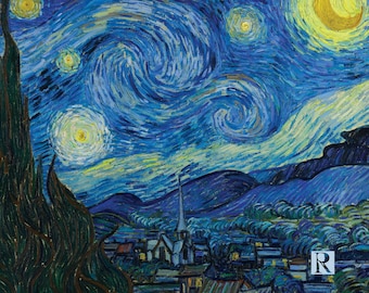 Pocket-square The Starry Night by Vincent Van Gogh - Silk Pocket Square, handkerchief, silk scarf, men&#39;s accessory, occasion wear