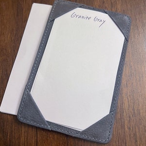 Jotter - Granite Grey 100% Soft Milled Nubuckleder - Pocket Notepad - 3x5 Karteikartenhalter - Pocket Jotter Wallet - EDC POCKET ORGANIZER